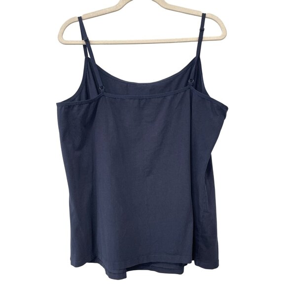 CJ Banks Camisole Plus Size 2X Sleeveless Adjustable Strap Navy Blue Lightweight - Picture 2 of 6